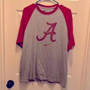 Nike Alabama Tee Shirt, size LARGE, color gray & crimson
